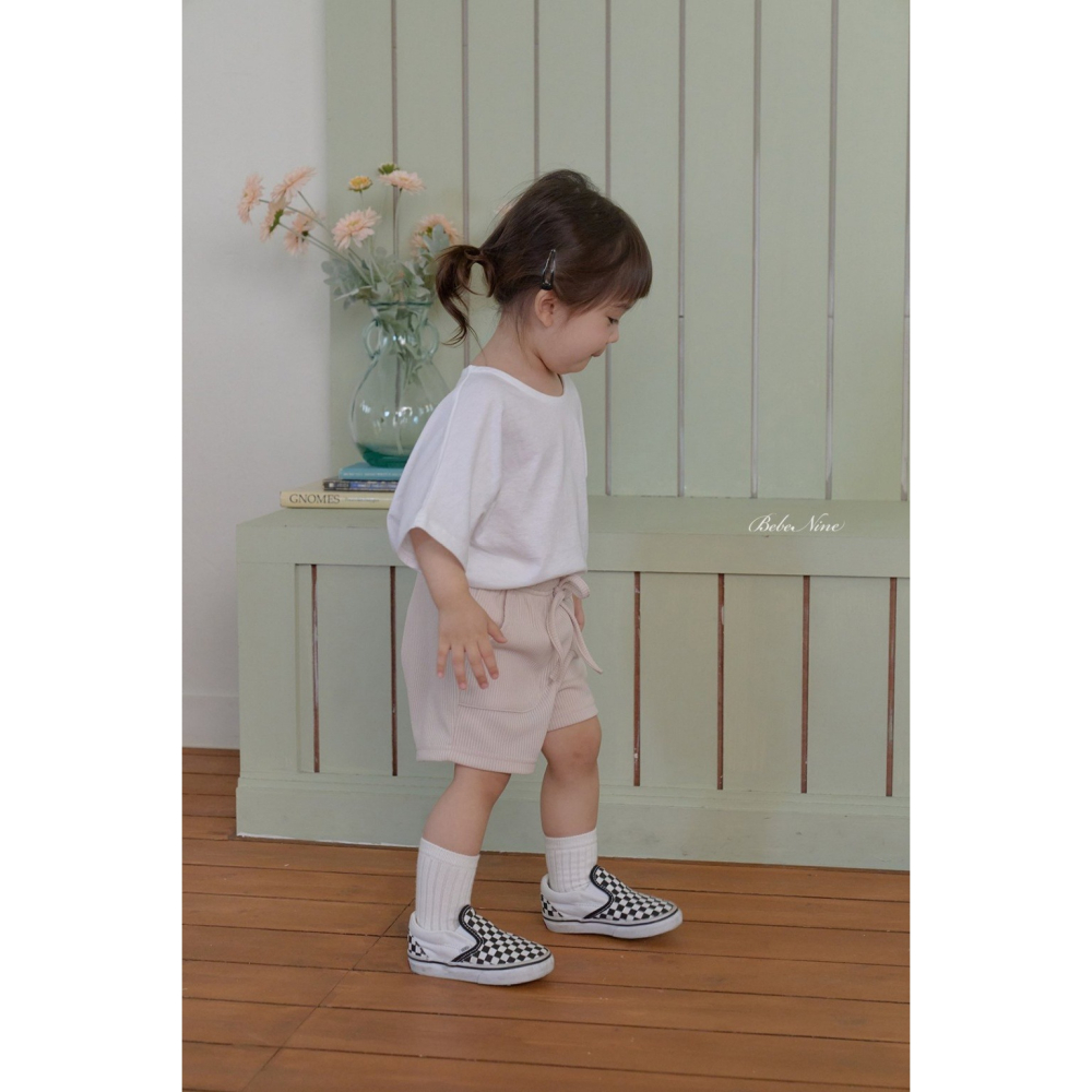 26夏 正韓 BEBENINE｜Milk Beige 舒適華夫格 綁帶短褲-細節圖4