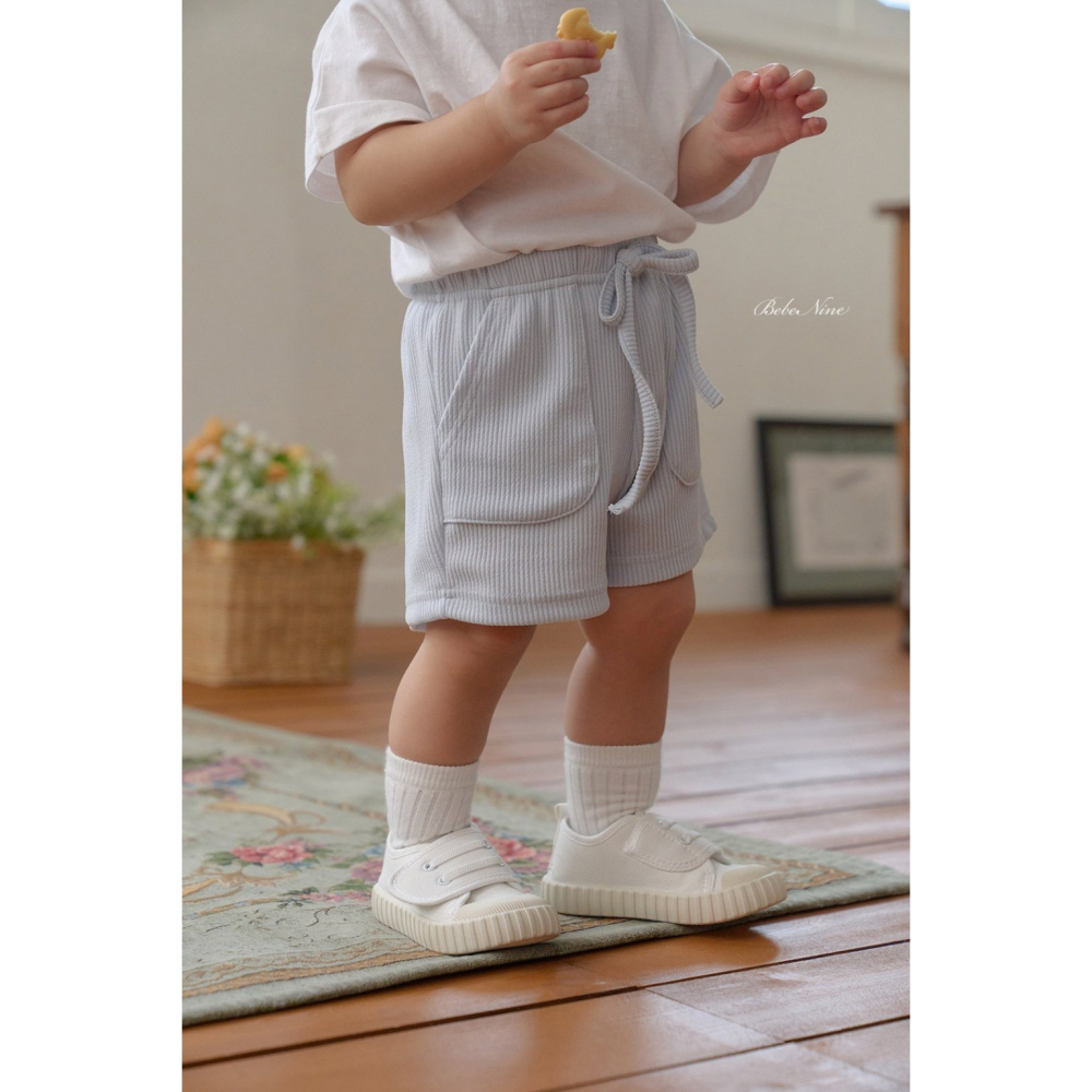 26夏 正韓 BEBENINE｜Milk Beige 舒適華夫格 綁帶短褲-細節圖6