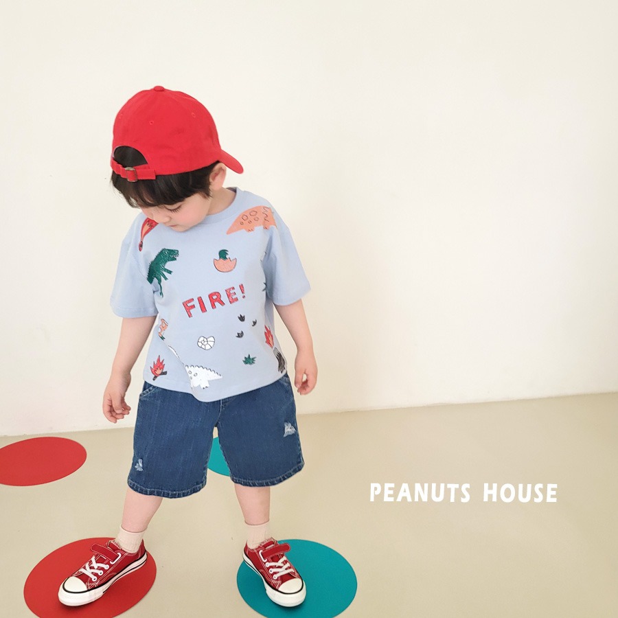 26夏 正韓 PEANUTS ｜Color Pop 小刷破 牛仔五分褲-細節圖5