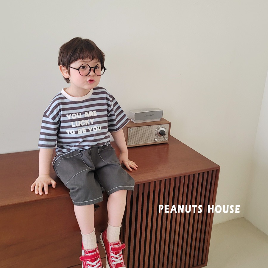 26夏 正韓 PEANUTS ｜Color Pop 條紋字母T-細節圖3