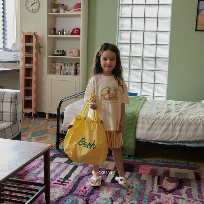 26夏 正韓 BLACKBEAN｜Everyday Basic 西西里檸檬 印花短T  親子款 大推-細節圖3