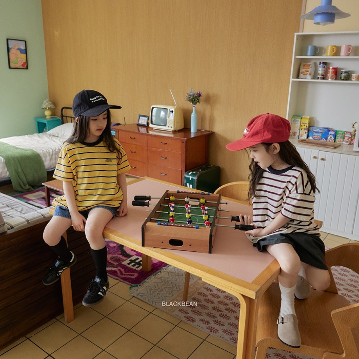 26夏 正韓 BLACKBEAN｜Everyday Basic 亮色系 條紋短T-細節圖2