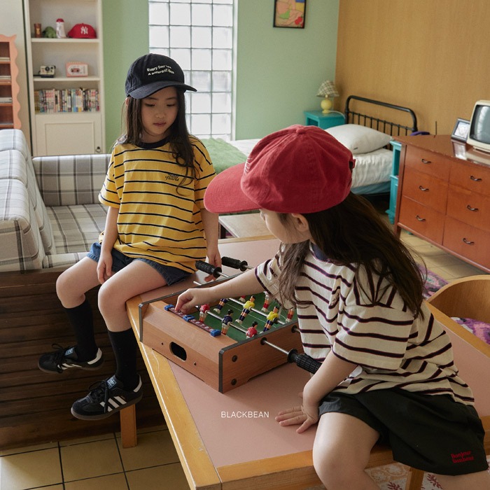 26夏 正韓 BLACKBEAN｜Everyday Basic 亮色系 條紋短T-細節圖3