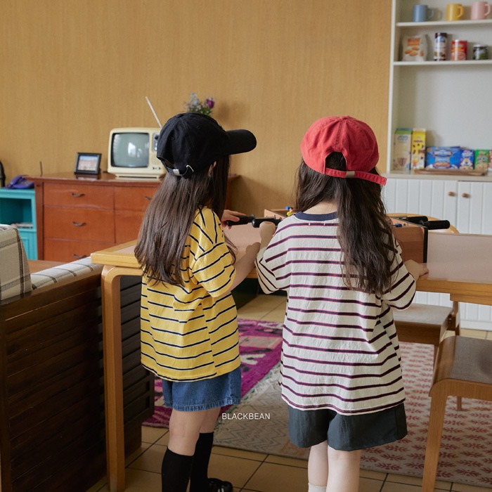 26夏 正韓 BLACKBEAN｜Everyday Basic 亮色系 條紋短T-細節圖4