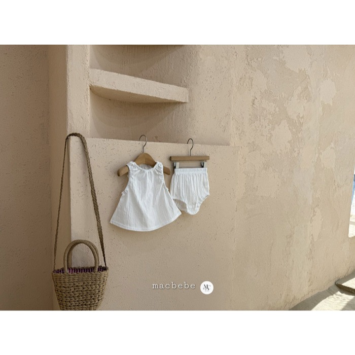 26夏 正韓 MACBEBE｜Pure Baby 簡約花紋 背心套裝-細節圖3