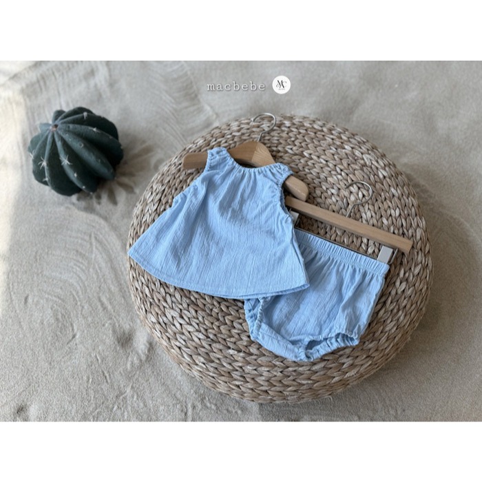 26夏 正韓 MACBEBE｜Pure Baby 簡約花紋 背心套裝-細節圖4