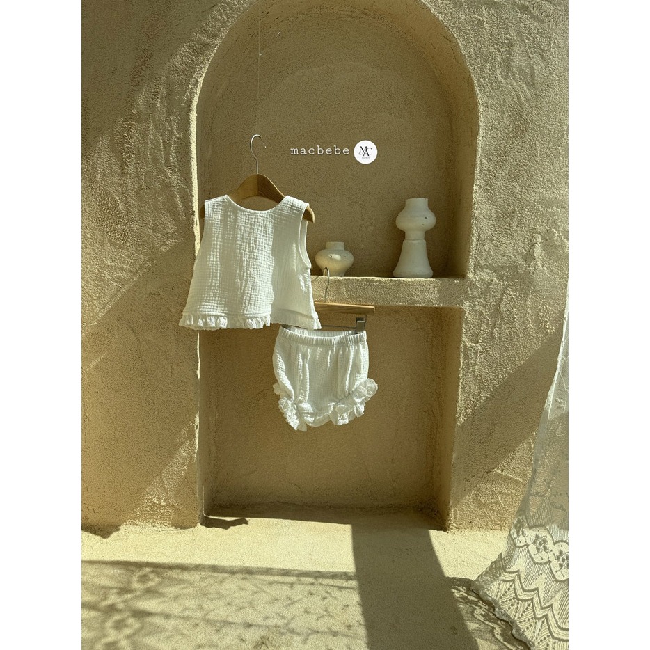 26夏 正韓 MACBEBE｜Pure Baby 棉紗無袖套裝-細節圖3