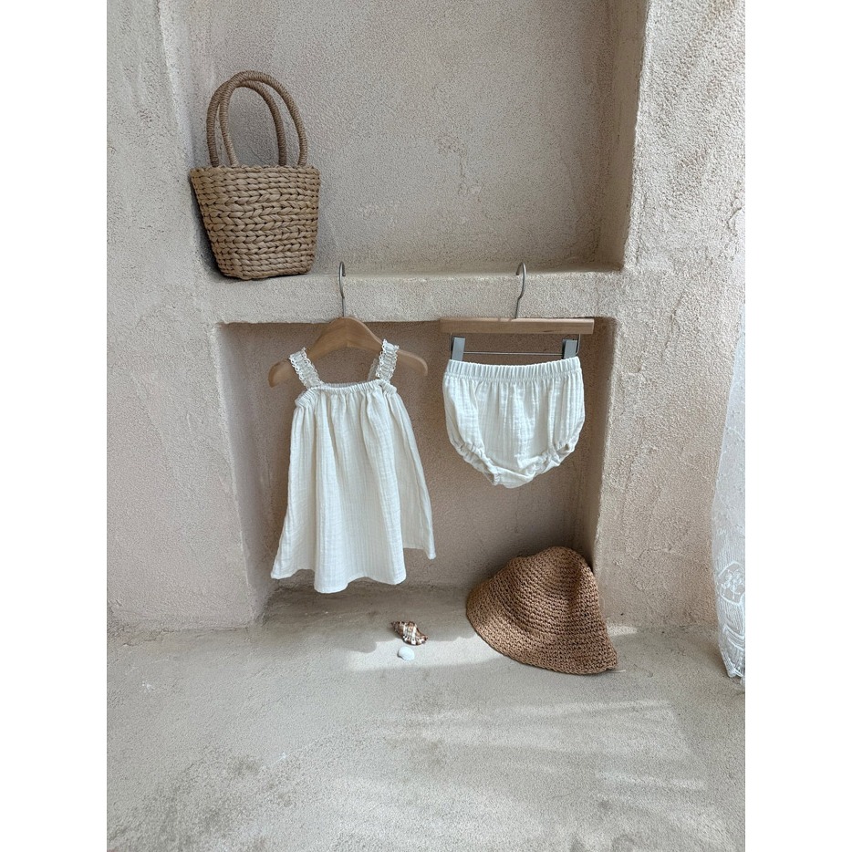 26夏 正韓 MACBEBE｜Pure Baby 高質感細節 棉紗 套裝-細節圖2