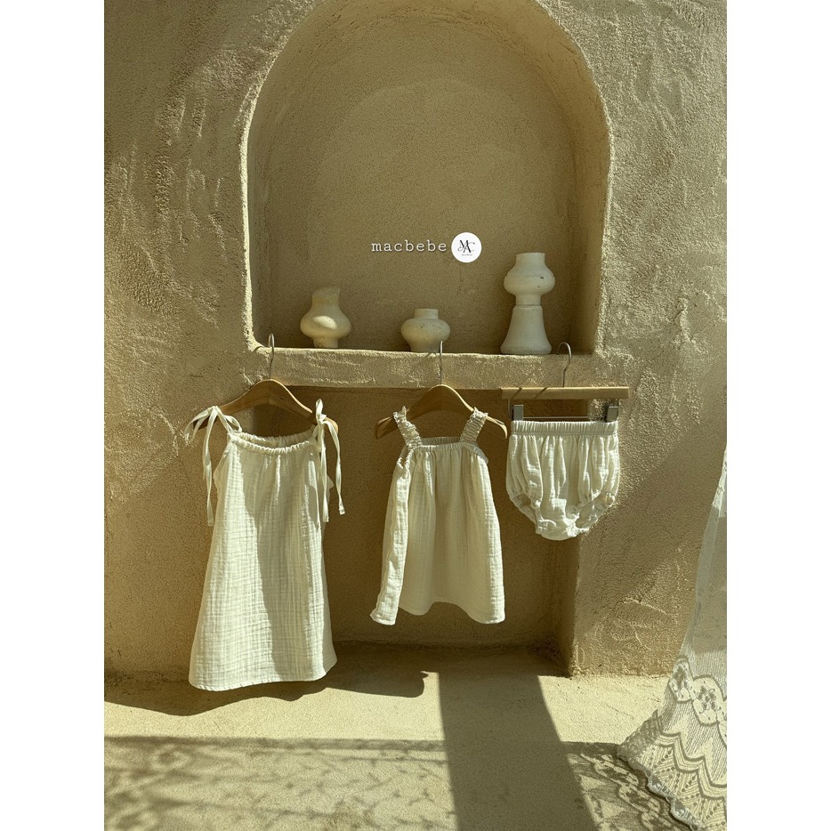 26夏 正韓 MACBEBE｜Pure Baby 高質感細節 棉紗 套裝-細節圖3