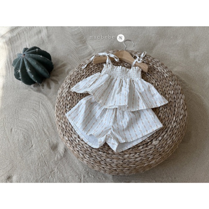 26夏 正韓 MACBEBE｜Pure Baby 小碎花 渡假套裝-細節圖2