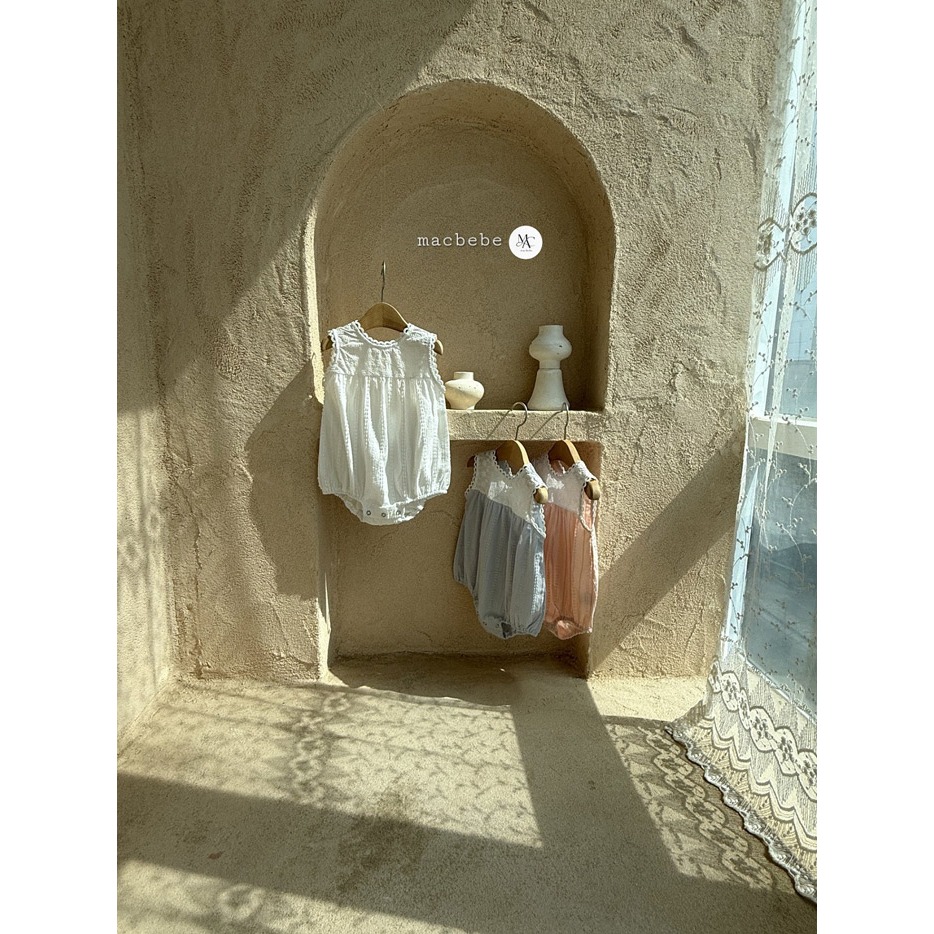 26夏 正韓 MACBEBE｜Pure Baby 高質感 布蕾拼接 包屁衣 大推-細節圖2