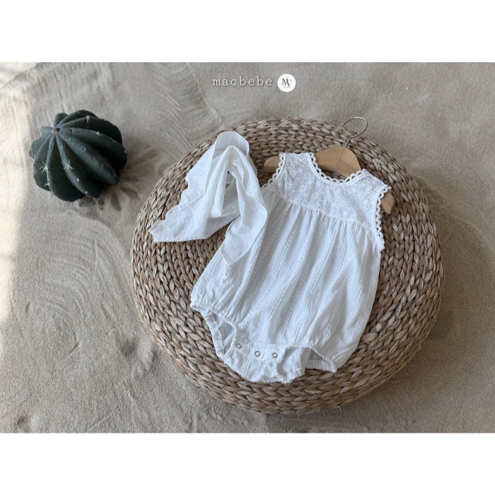 26夏 正韓 MACBEBE｜Pure Baby 高質感 布蕾拼接 包屁衣 大推-細節圖3