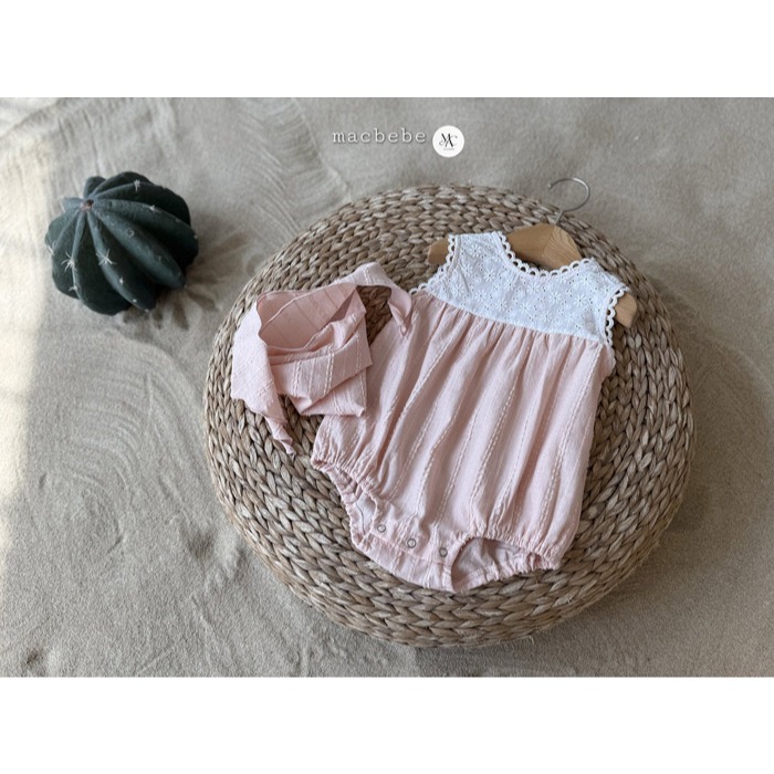 26夏 正韓 MACBEBE｜Pure Baby 高質感 布蕾拼接 包屁衣 大推-細節圖4