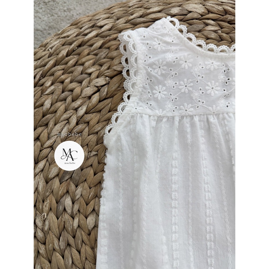 26夏 正韓 MACBEBE｜Pure Baby 高質感 布蕾拼接 包屁衣 大推-細節圖6