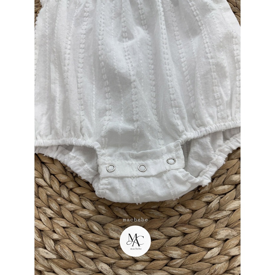 26夏 正韓 MACBEBE｜Pure Baby 高質感 布蕾拼接 包屁衣 大推-細節圖7