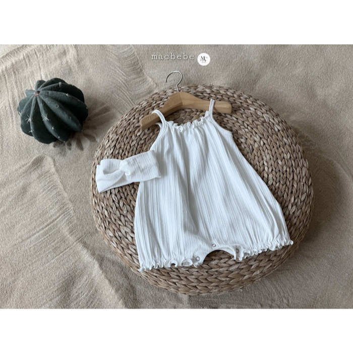 26夏 正韓 MACBEBE｜Pure Baby 質感壓紋 木耳邊 連身褲-細節圖2