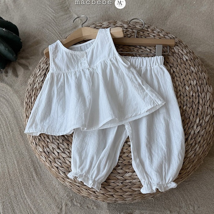 26夏 正韓 MACBEBE｜Pure Baby 簡約花紋 娃娃套裝-細節圖2