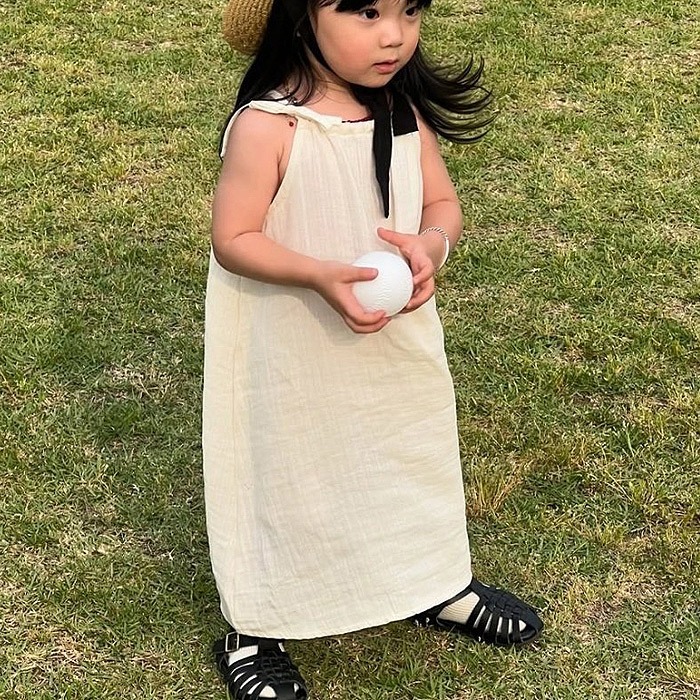 26夏 正韓 MACBEBE｜Pure Baby 高質感 綁帶連身裙 幼童款-細節圖3