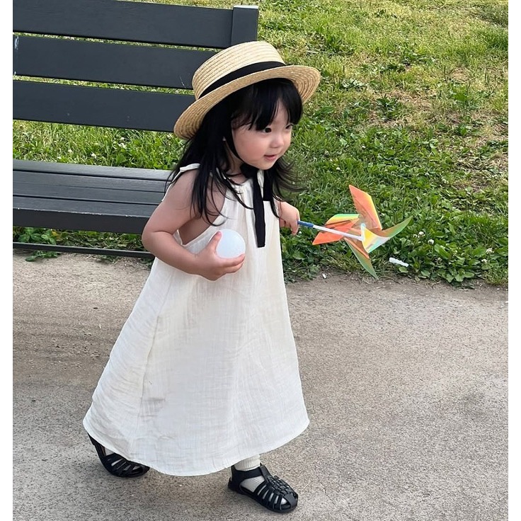 26夏 正韓 MACBEBE｜Pure Baby 高質感 綁帶連身裙 幼童款-細節圖5