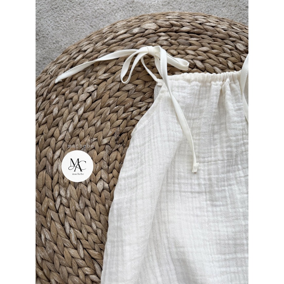 26夏 正韓 MACBEBE｜Pure Baby 高質感 綁帶連身裙 幼童款-細節圖7