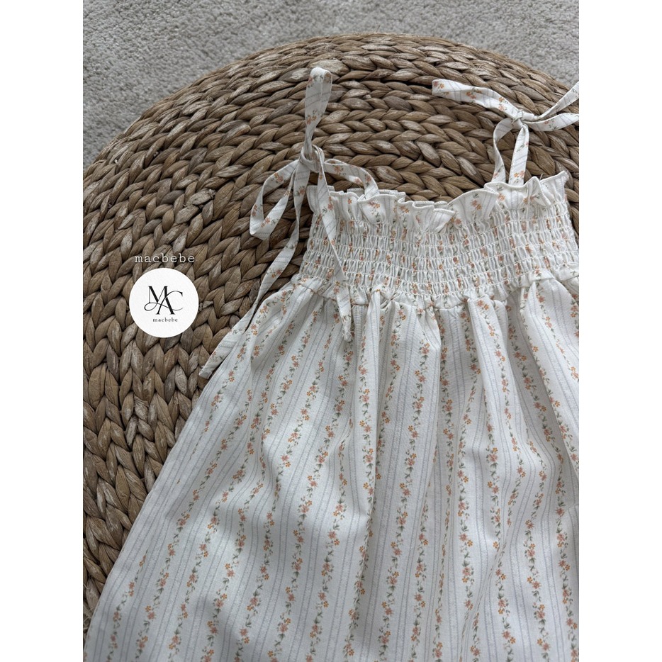 26夏 正韓 MACBEBE｜Pure Baby 小碎花 渡假連身洋裝 幼童款-細節圖6