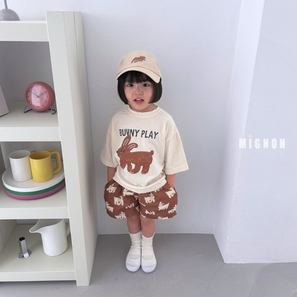 26夏 正韓  MIGNON｜Kid Casual 兔兔 印花短T-細節圖2