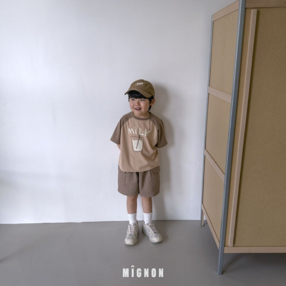 26夏 正韓 MIGNON｜Kid Casual 牛奶 印花短T-細節圖4