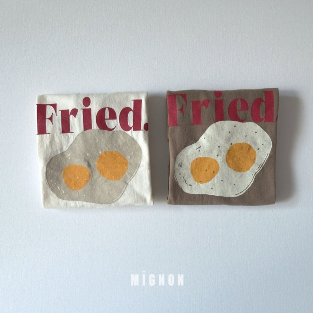 26夏 正韓 MIGNON｜Kid Casual 荷包蛋 印花短T-細節圖2