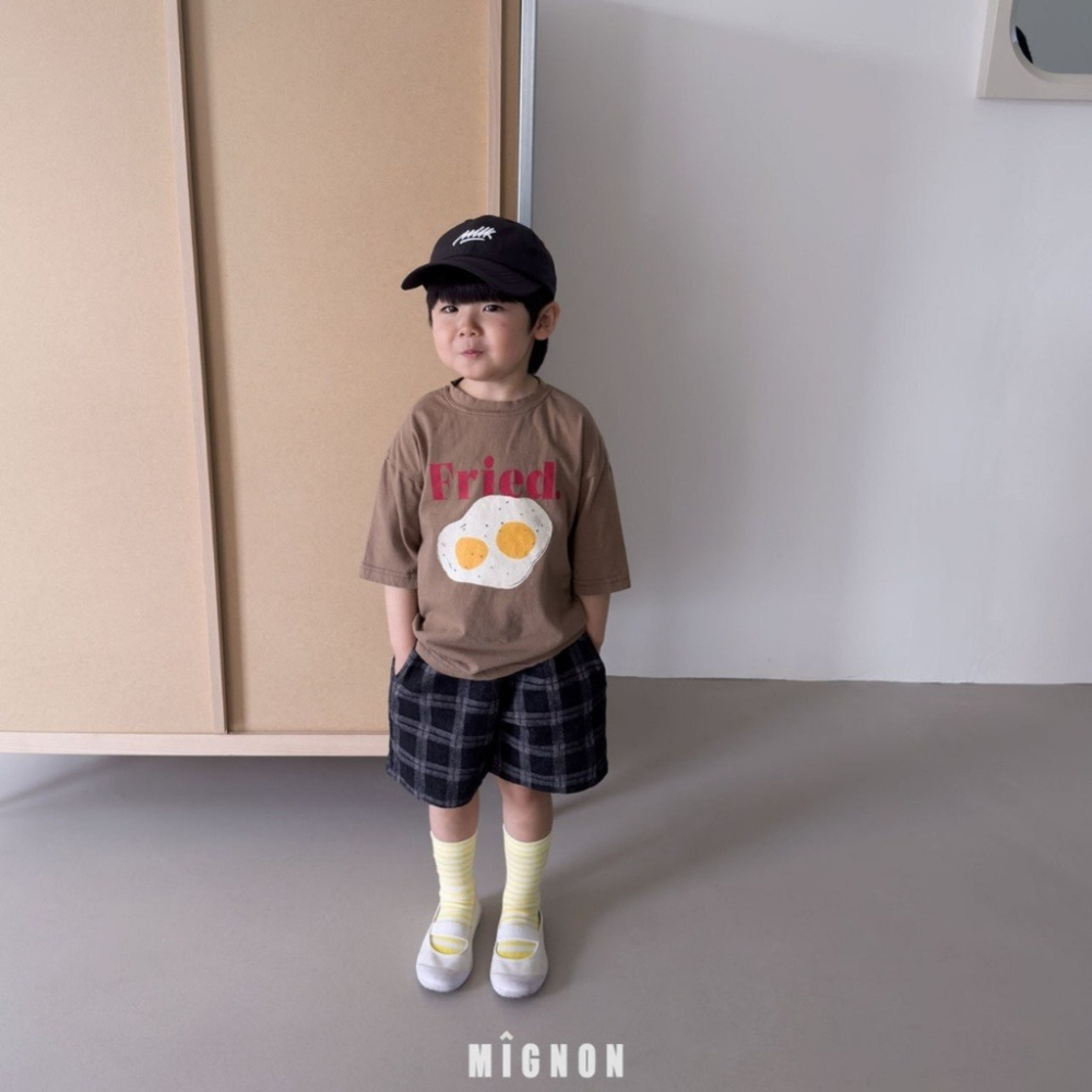 26夏 正韓 MIGNON｜Kid Casual 荷包蛋 印花短T-細節圖5