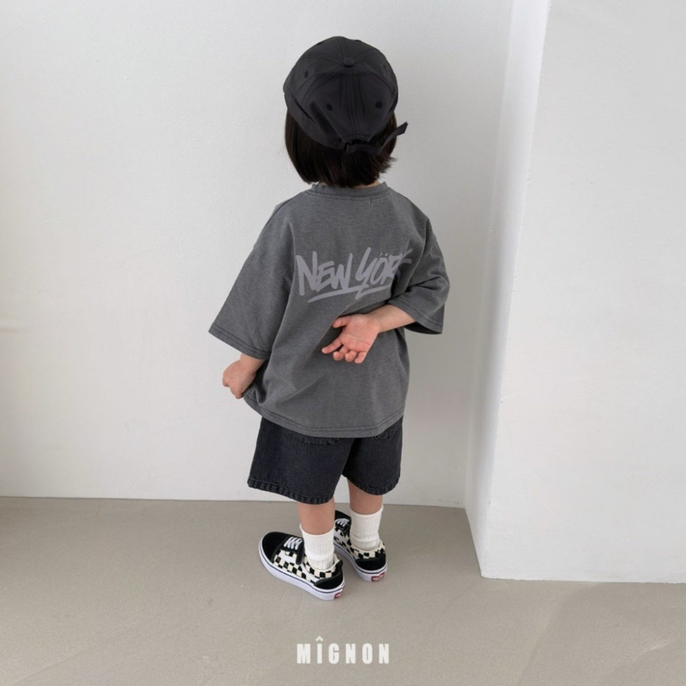 26夏 正韓 MIGNON｜Kid Casual 美式水洗色 字母短T-細節圖2