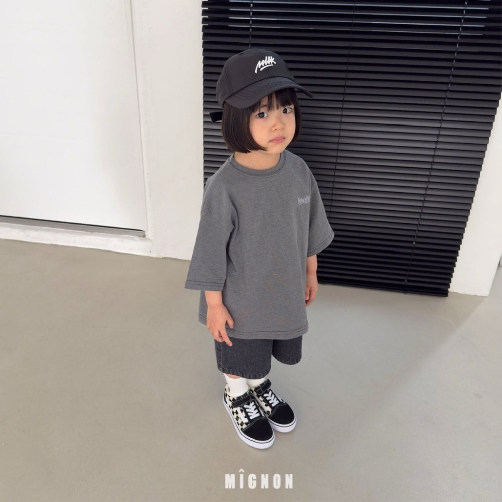 26夏 正韓 MIGNON｜Kid Casual 美式水洗色 字母短T-細節圖3