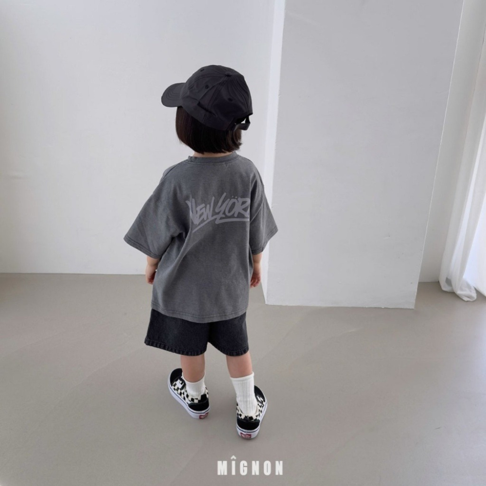 26夏 正韓 MIGNON｜Kid Casual 美式水洗色 字母短T-細節圖4