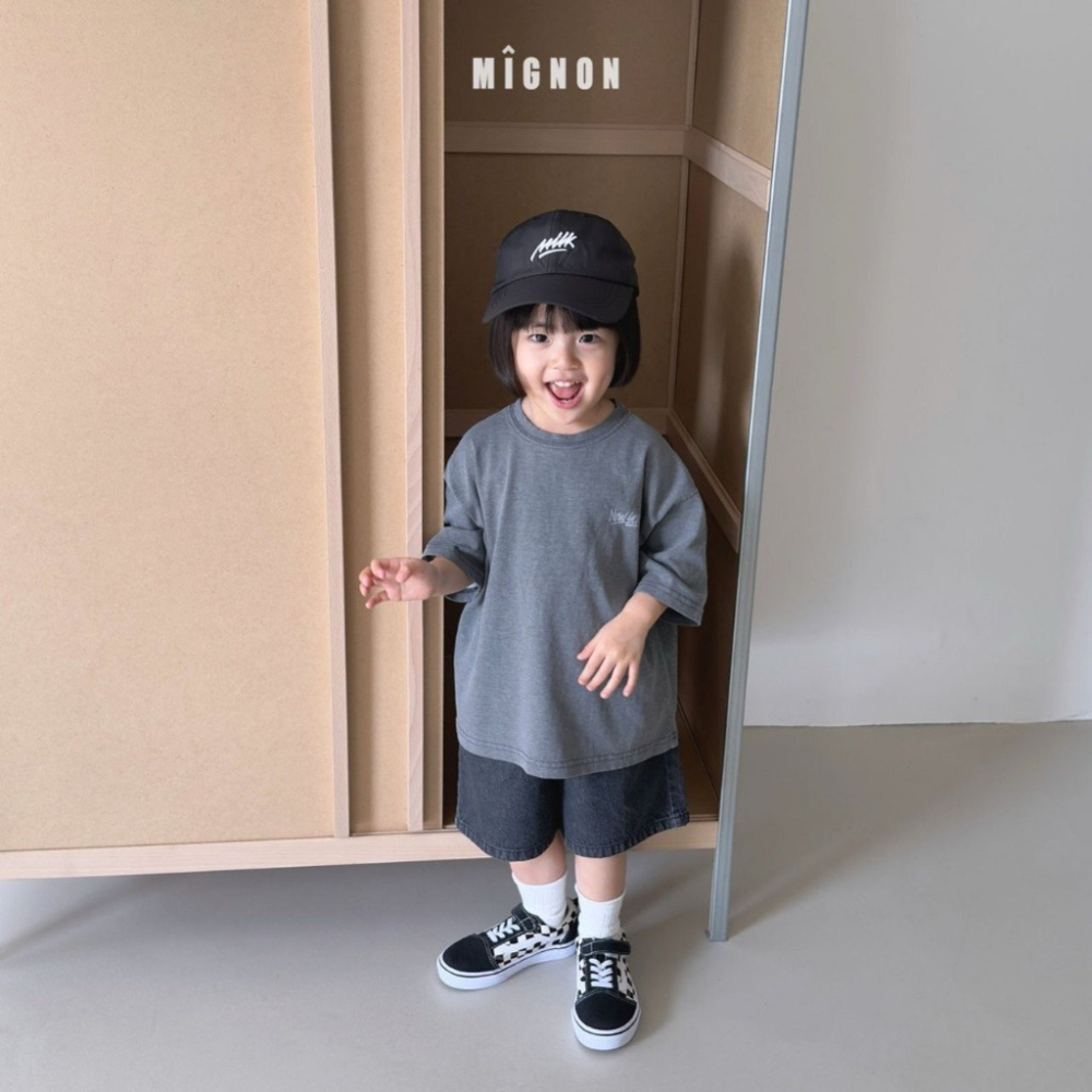 26夏 正韓 MIGNON｜Kid Casual 美式水洗色 字母短T-細節圖8