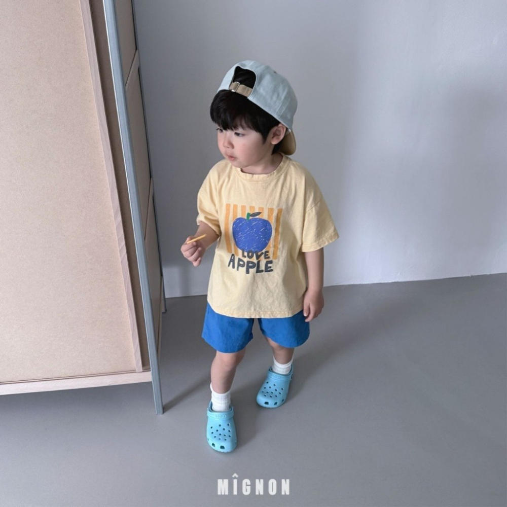 26夏 正韓 MIGNON｜Kid Casual Apple 印花短T-細節圖5