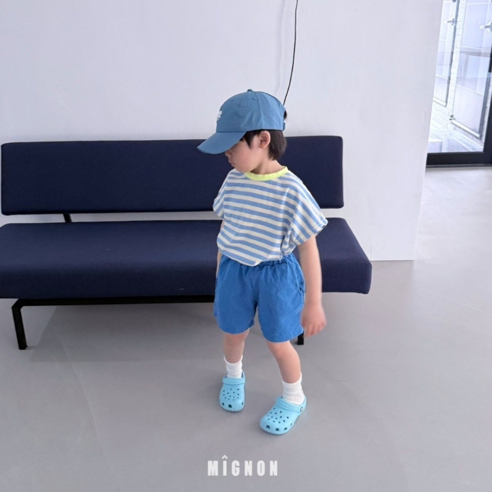 26夏 正韓 MIGNON｜Kid Casual 落肩條紋短T-細節圖4