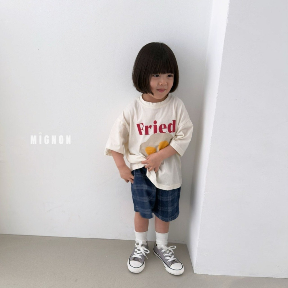 26夏 正韓 MIGNON｜Kid Casua 質感格紋 五分短褲 大推自留款-細節圖5