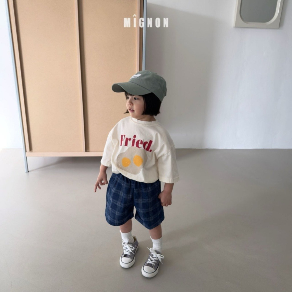 26夏 正韓 MIGNON｜Kid Casua 質感格紋 五分短褲 大推自留款-細節圖7