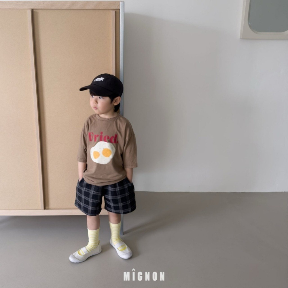 26夏 正韓 MIGNON｜Kid Casua 質感格紋 五分短褲 大推自留款-細節圖8