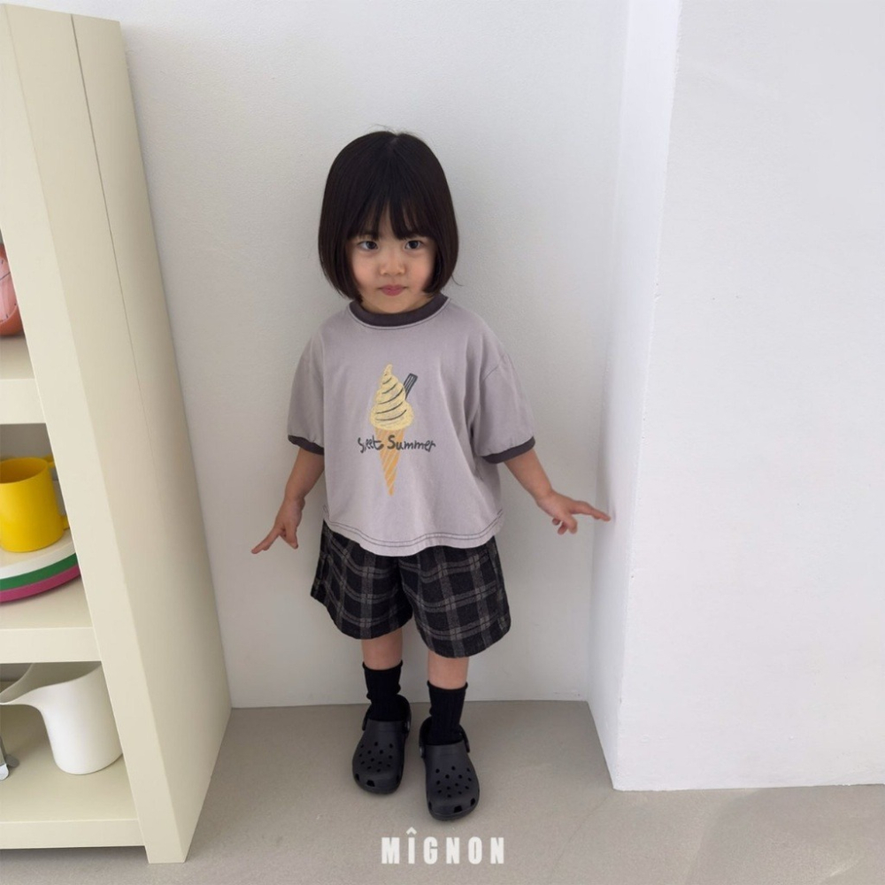 26夏 正韓 MIGNON｜Kid Casua 質感格紋 五分短褲 大推自留款-細節圖9