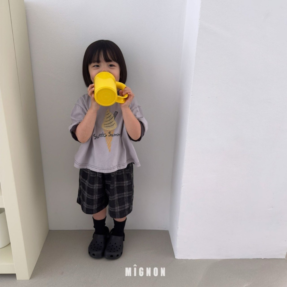 26夏 正韓 MIGNON｜Kid Casua 質感格紋 五分短褲 大推自留款-細節圖10