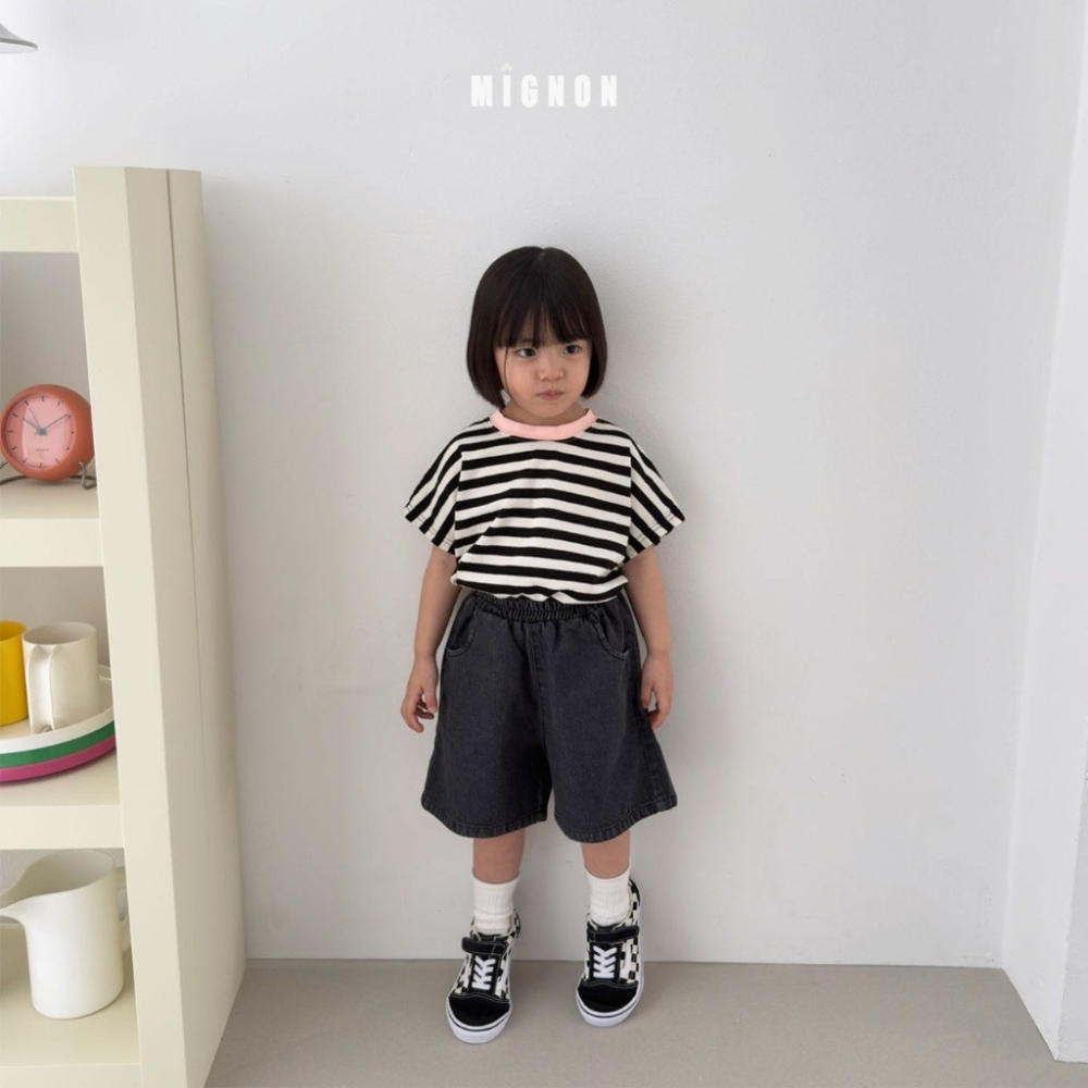 26夏 正韓 MIGNON｜Kid Casua 簡約大口袋 牛仔五分褲-細節圖3