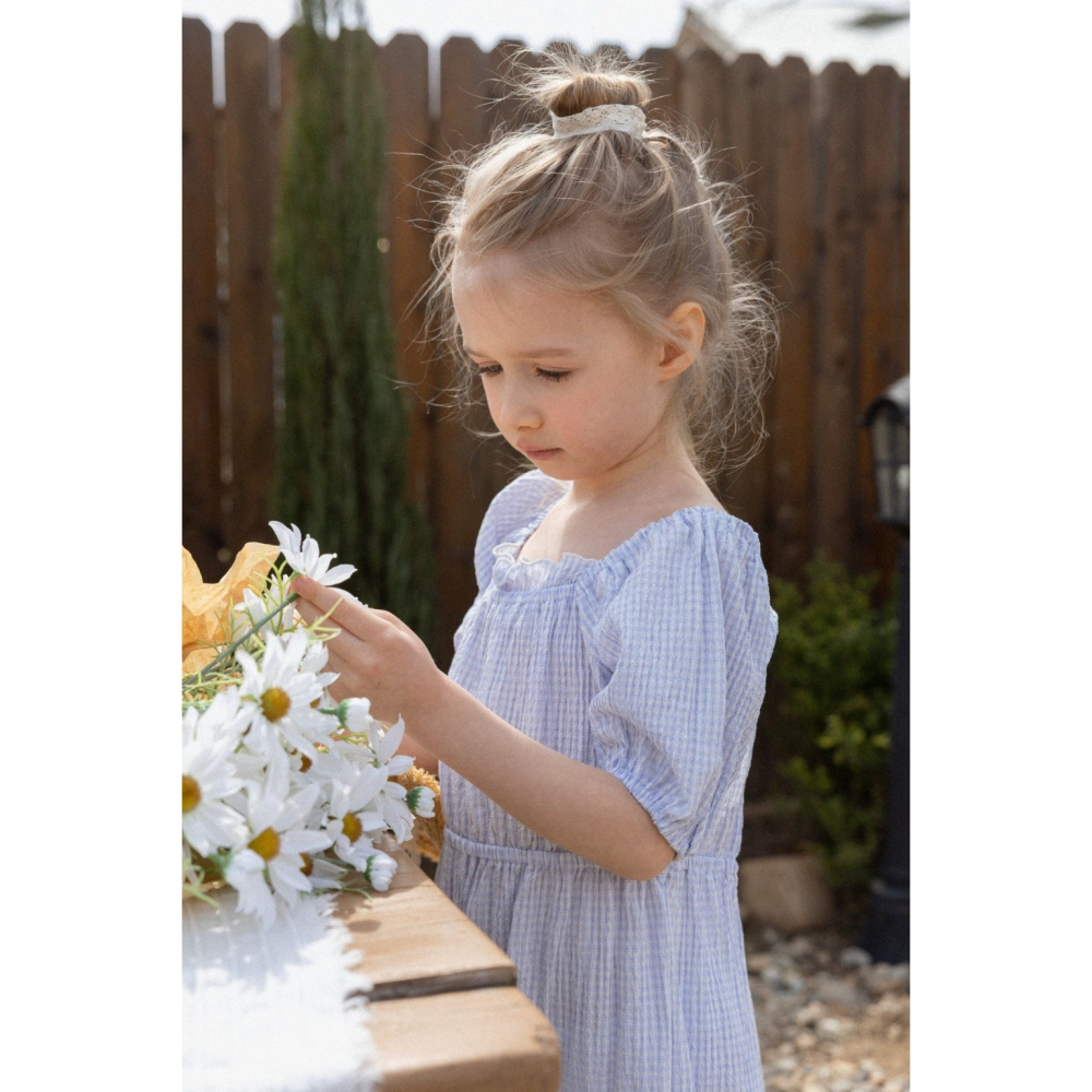 26夏 正韓 Perrobebe｜Cottage Story 細格紋 連身褲-細節圖7