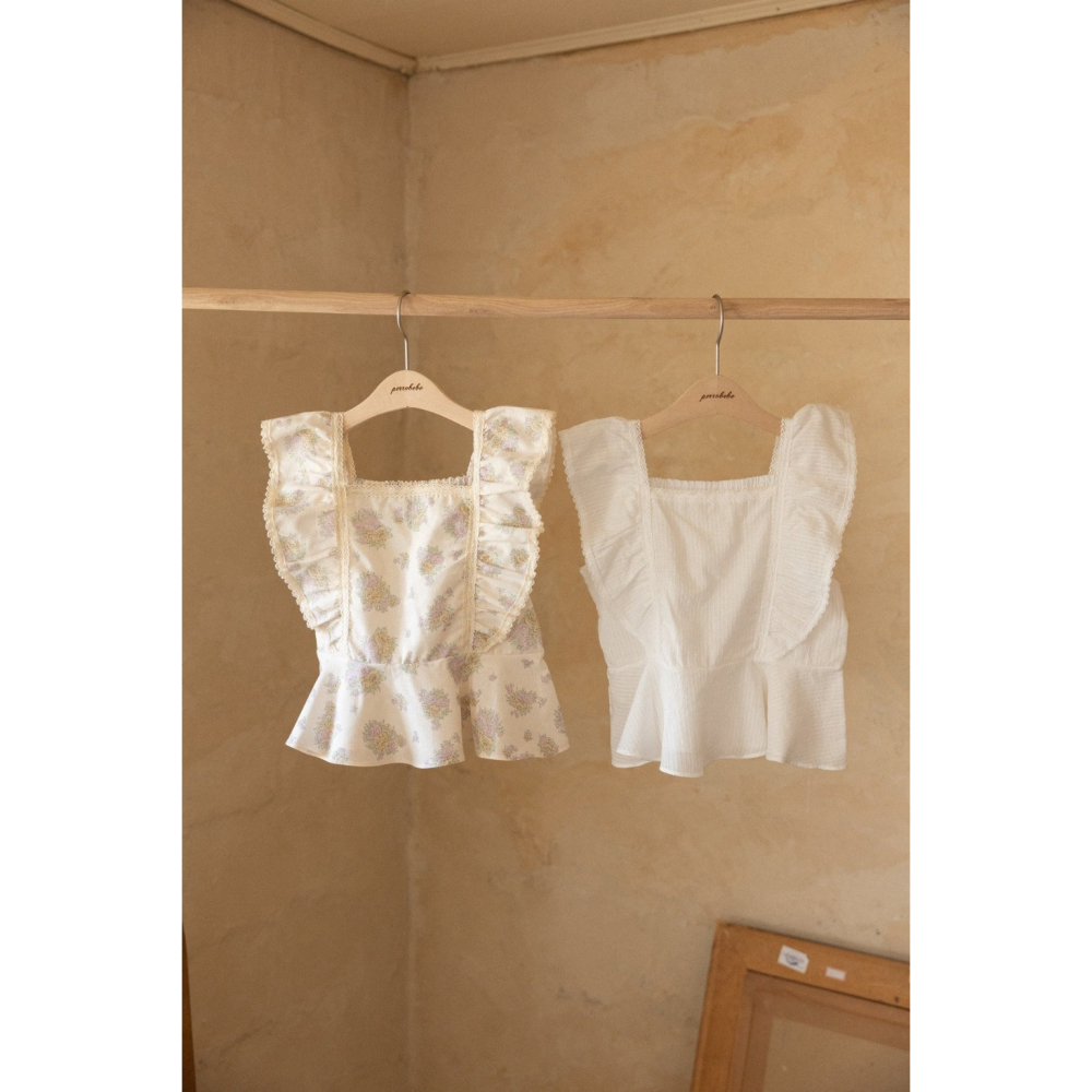 26夏 正韓 Perrobebe｜Cottage Story 飄逸法式上衣-細節圖2