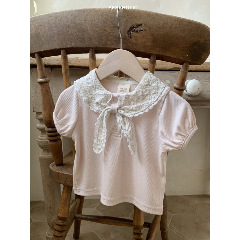26夏 正韓 BEBEHOLIC｜Pure Lace 小碎花 小船領 上衣-細節圖3