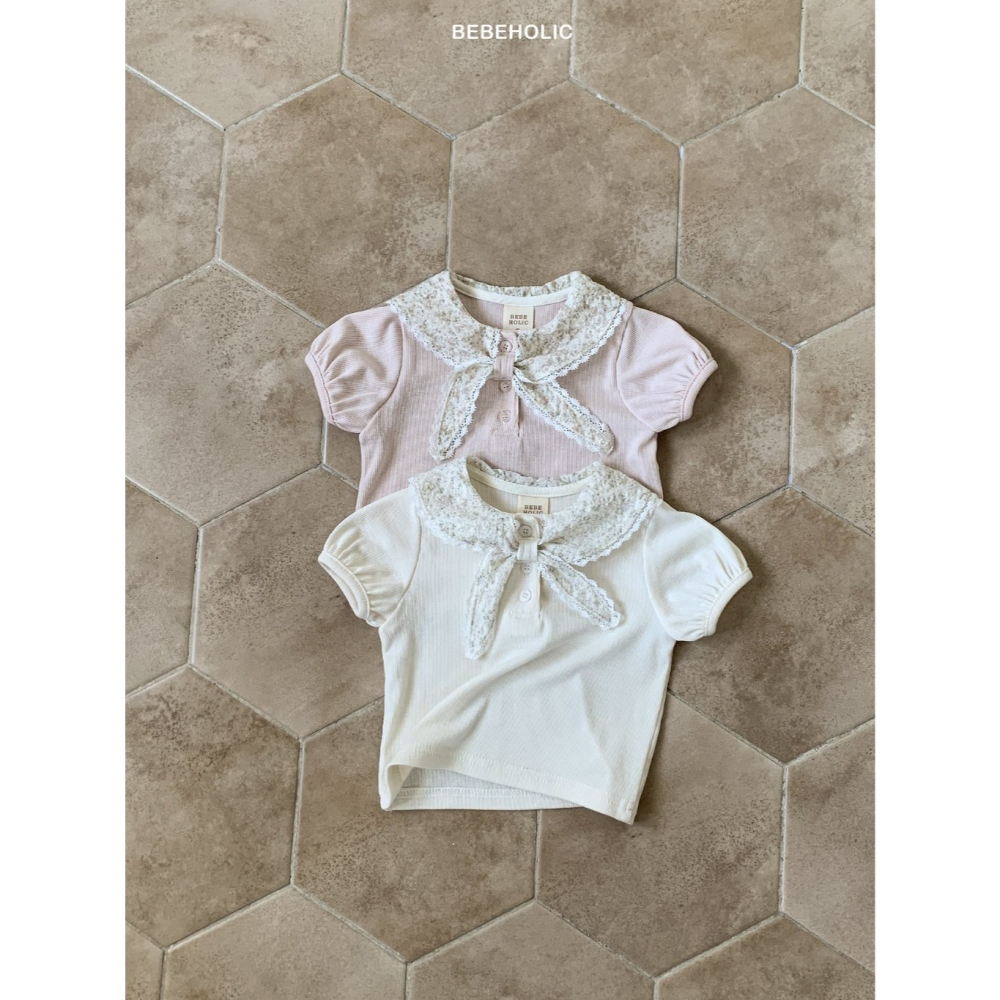 26夏 正韓 BEBEHOLIC｜Pure Lace 小碎花 小船領 上衣-細節圖4