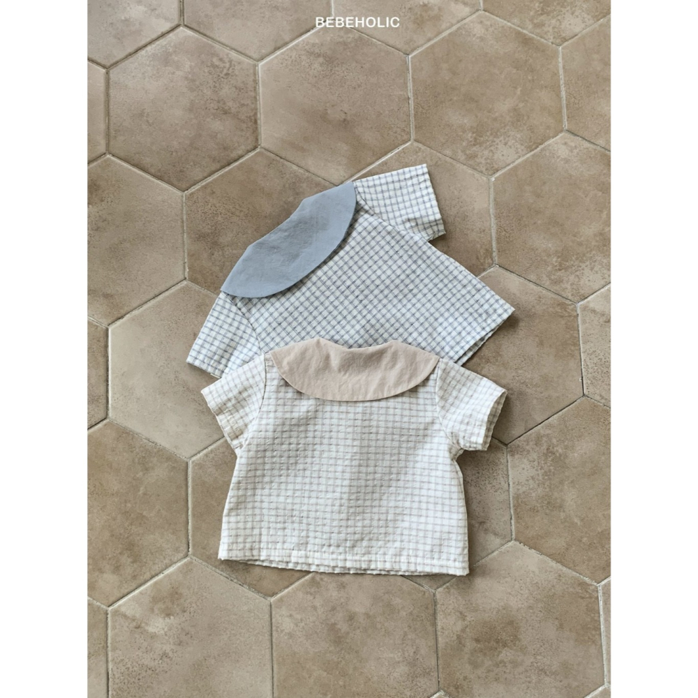 26夏 正韓 BEBEHOLIC｜Pure Lace 格紋小領結 上衣-細節圖4