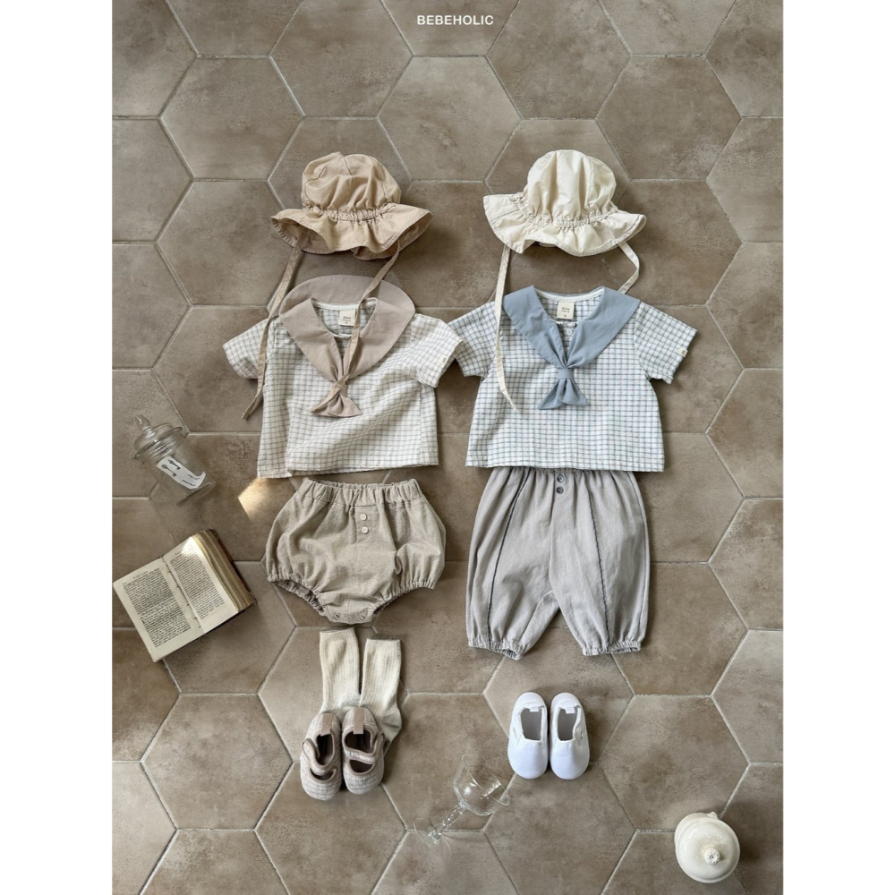 26夏 正韓 BEBEHOLIC｜Pure Lace 格紋小領結 上衣-細節圖5