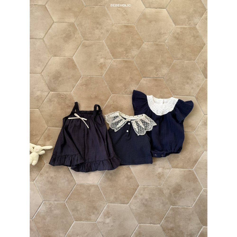 26夏 正韓 BEBEHOLIC｜Pure Lace 皺皺紗 拼接蕾絲 包屁衣-細節圖3