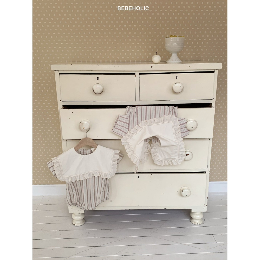 26夏 正韓 BEBEHOLIC｜Pure Lace  直條紋 包屁衣-細節圖2