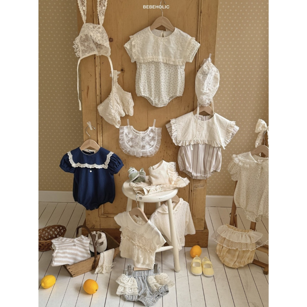 26夏 正韓 BEBEHOLIC｜Pure Lace  直條紋 包屁衣-細節圖3